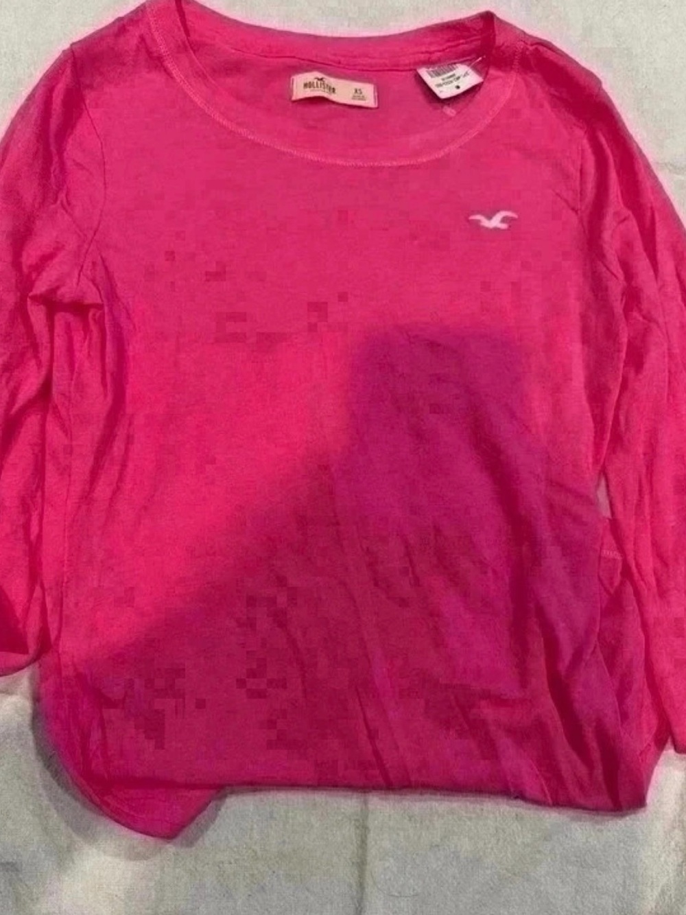 Hollister Bright Pink Long Sleeve Crew Top